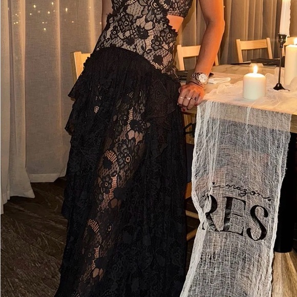 12th Tribe Elegant Black Lace Women's Dress #246 - Picture 3 of 16